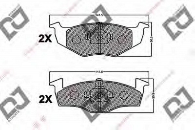 DJ PARTS bp1268 -  Комплект тормозных колодок, дисковый тормоз